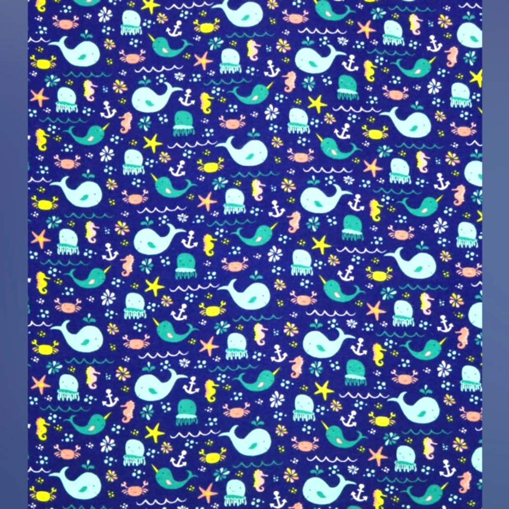 *SOLD* Sea You There Blue Snuggle Flannel Fabric